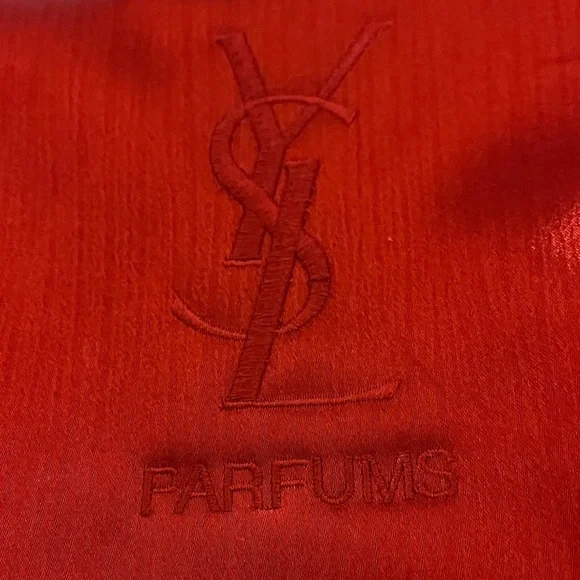 Yves Saint Laurent Parfums Red Cosmetic Bag YSL Bag - Picture 2 of 9